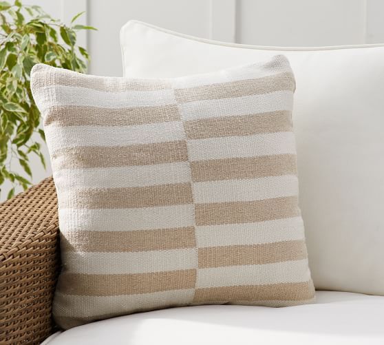 Skye Eco-Friendly Textured Outdoor Throw Pillow | Pottery Barn pertaining to Exploring Textural Choices in Modern Outdoor Pillow Design