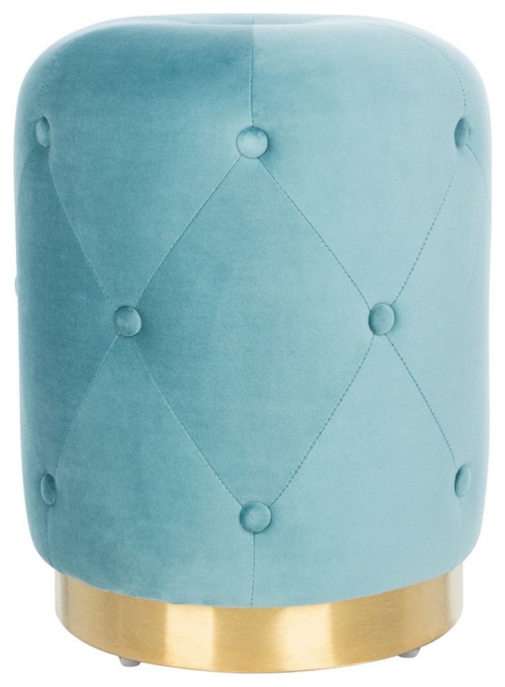 Sofia Round Tufted Ottoman, Seafoam - Contemporary - Footstools And ... intended for How Seafoam Innovation is Transforming Modern Furniture Design