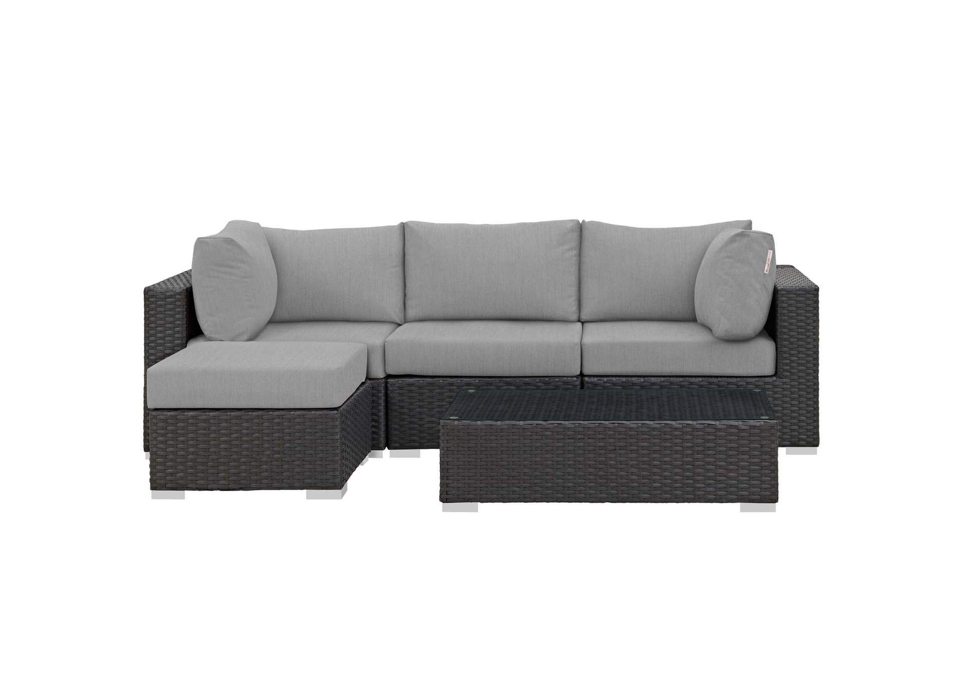 Sojourn 5 Piece Outdoor Patio Sunbrella® Sectional Set regarding Sojourn Outdoor Patio Sunbrella® Sofa