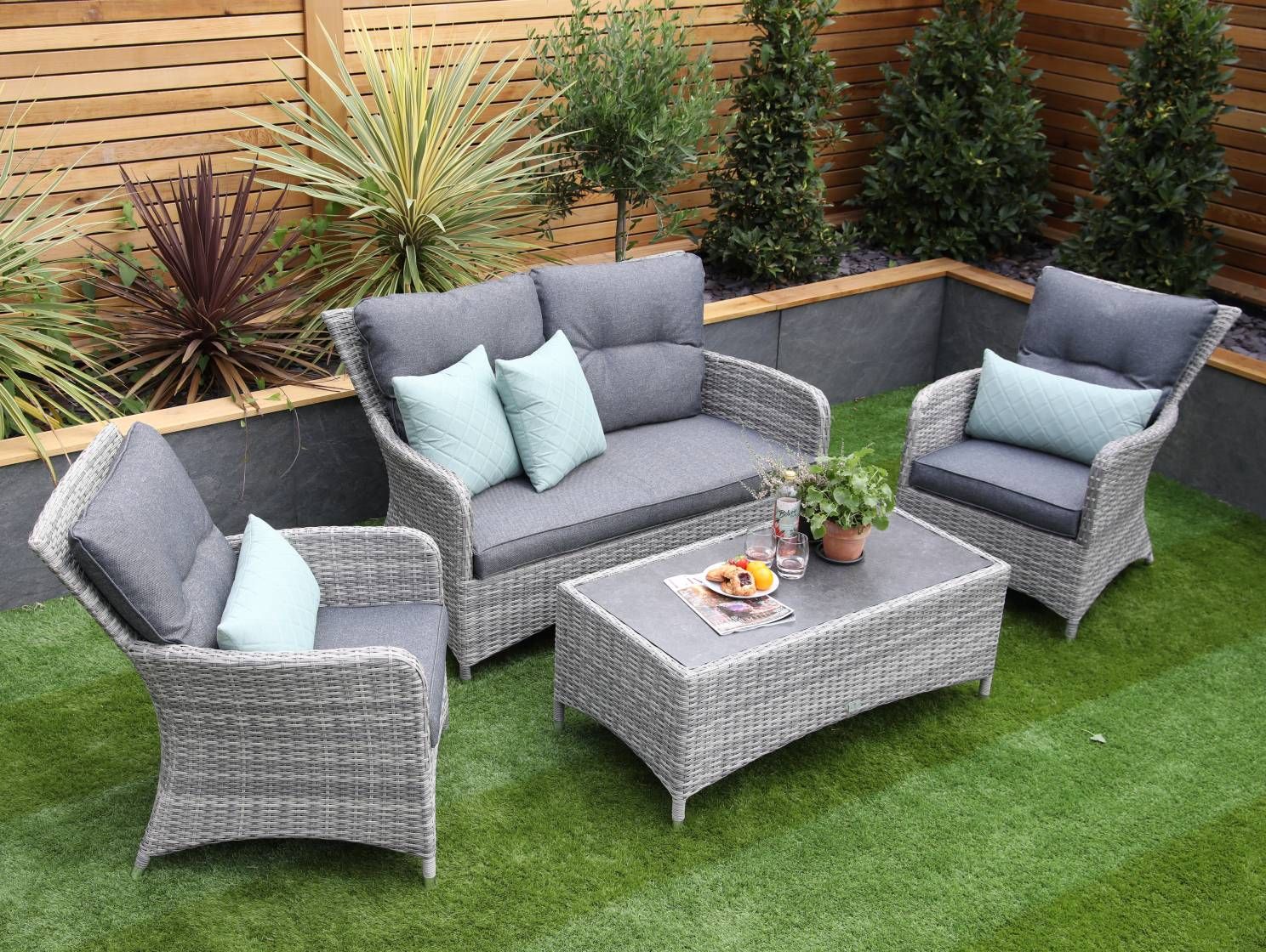 Stylish Garden Sofa Sets For Your Outdoor | Garden Furniture inside Stance Outdoor Patio Aluminum Sofa, White Gray