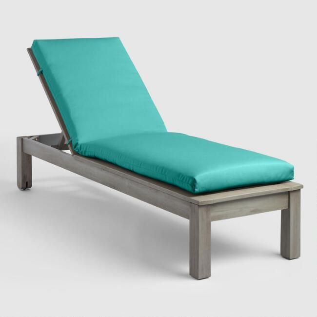 Sunbrella Aruba Blue Canvas Outdoor Chaise Lounge Cushion - V3 ... throughout Nain Large Lounge Sofa With Sunbrella Cushion, Canvas Aruba
