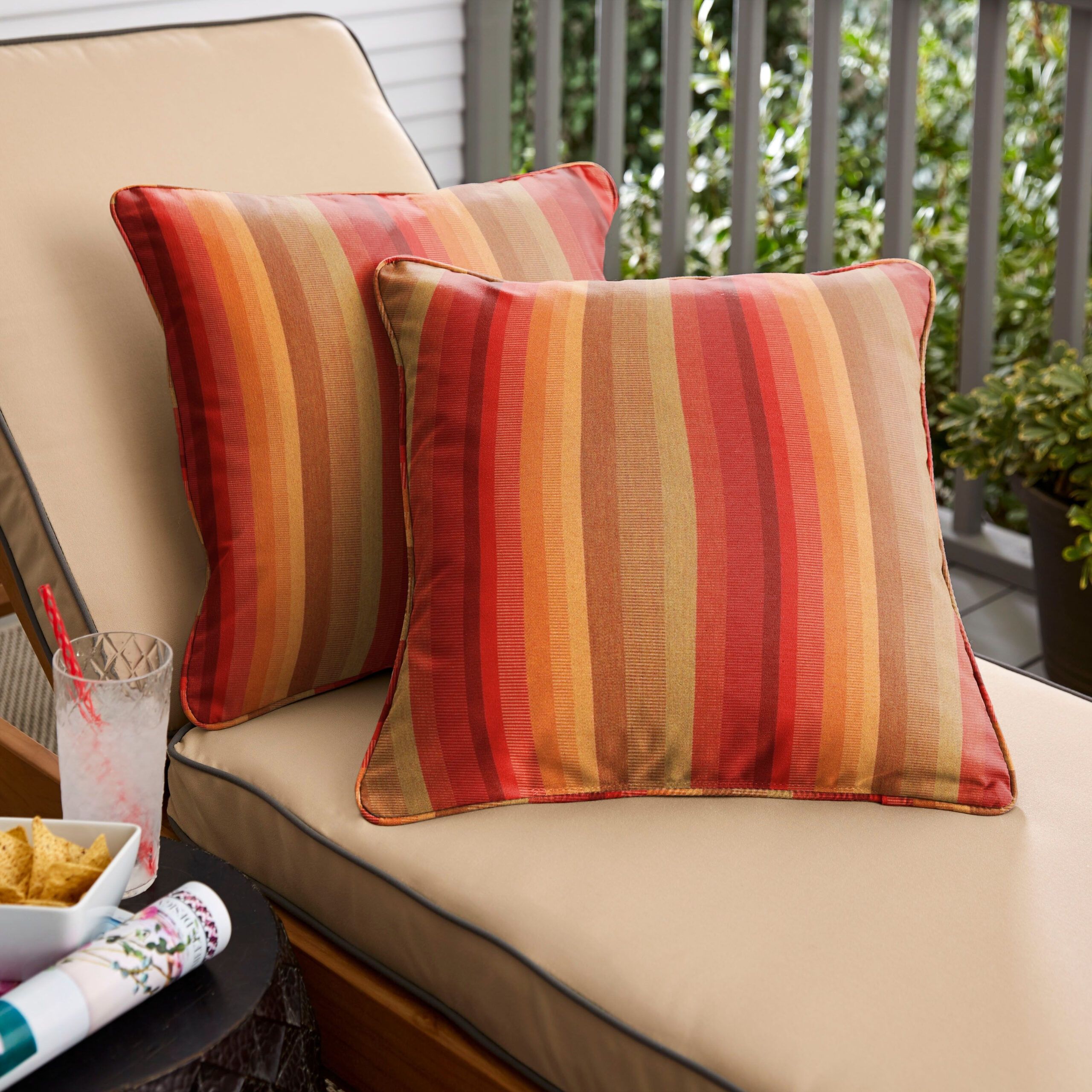 Sunbrella Astoria Sunset Corded Indoor/ Outdoor Pillow Set pertaining to A Deep Dive into Sunbrella Astoria Sunset Outdoor Pillow Features