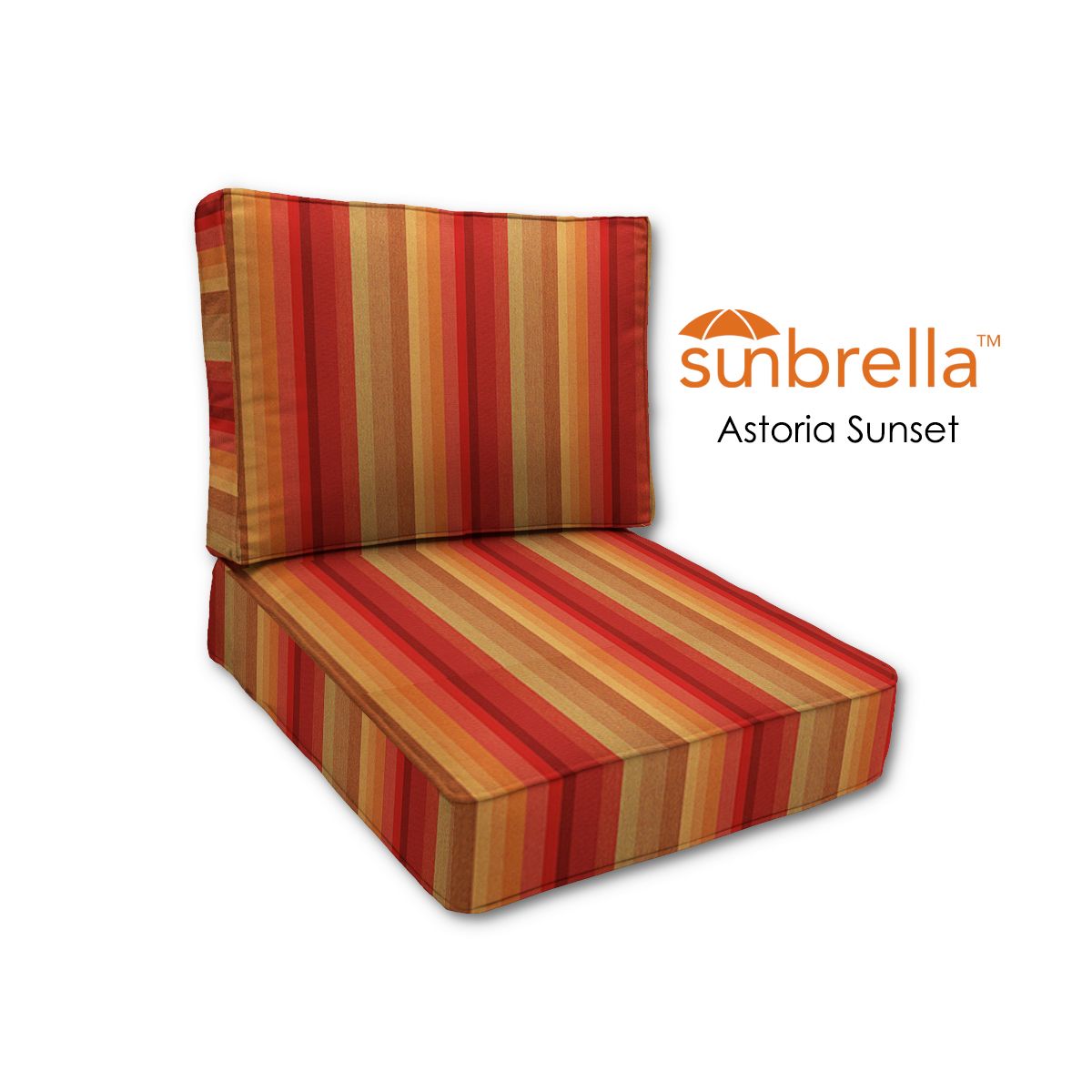 Sunbrella Astoria Sunset Patio Chair Replacement Cushions | Custom ... inside Care and maintenance tips for Sunbrella Astoria Sunset cushion sets