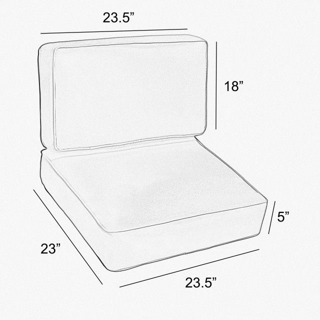 Sunbrella Canvas Henna Outdoor Corded Deep Seating Cushion Set, 23.5 ... inside Design Insights from Sunbrella Canvas Henna Outdoor Corded Cushion Set Construction