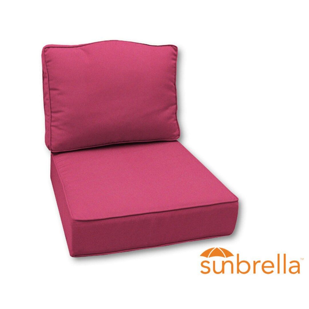 Sunbrella® Canvas Hot Pink Estate Back Deep Seating - Etsy in Sunbrella Canvas Hot Pink Outdoor Pillows, Set Of 2, 12X18