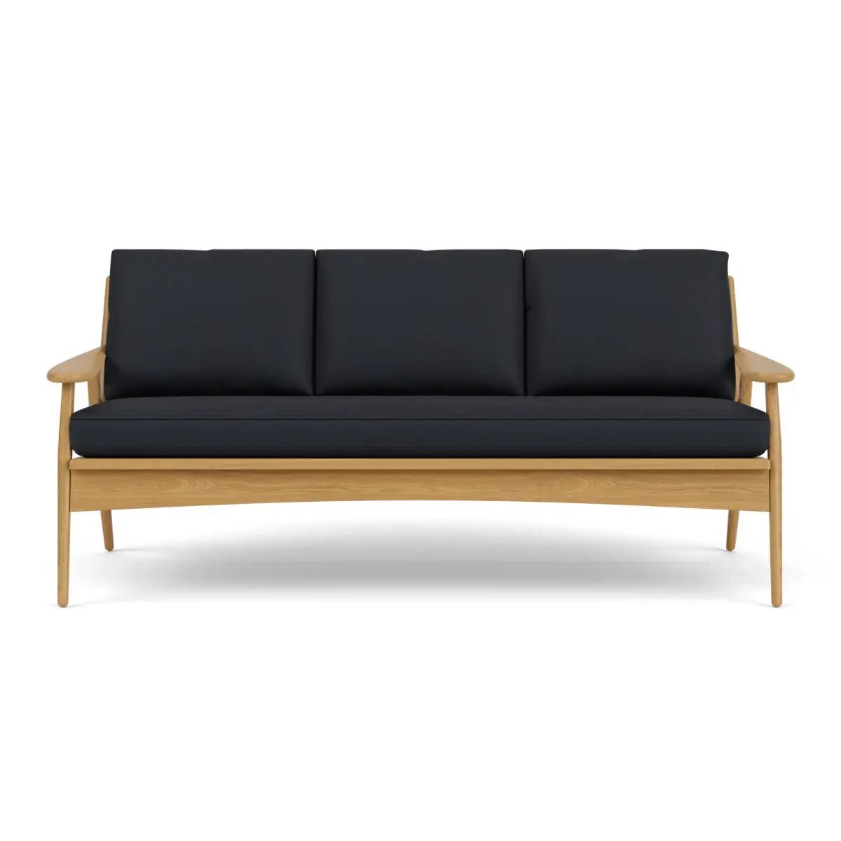 Sunbrella Canvas Raven Black Indoor/Outdoor Fabric | Authenteak throughout Riviera Grey Geo Sofa With Sunbrella Fabric, Canvas Raven Black