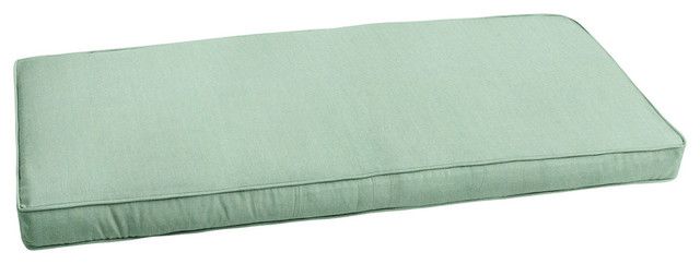 Sunbrella Canvas Spa Green Indoor/Outdoor Bench Cushion, 60X19 ... pertaining to Sunbrella Canvas Spa Outdoor Corded Pillows, Set Of 2, 24X24