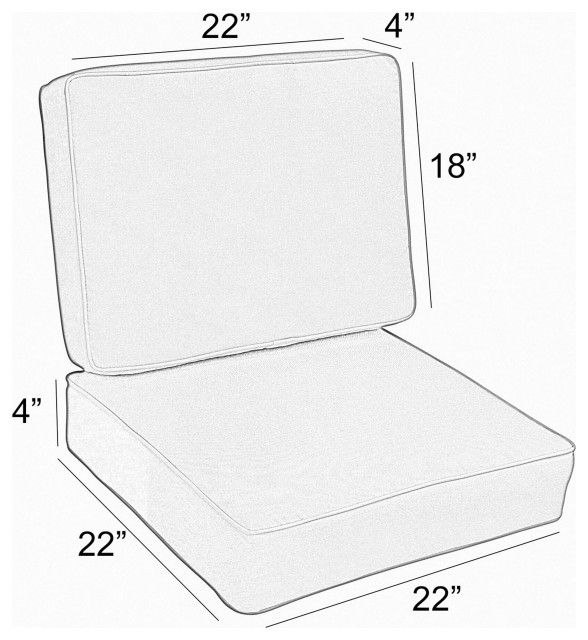 Sunbrella Lido Indigo And Canvas Melon Outdoor Corded Cushion Set, 22 ... inside Sunbrella Canvas Henna Outdoor Corded Cushion Set, 22"X22"