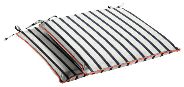 Sunbrella Lido Indigo Outdoor Chair Pad Set, 21 In X 19 In - Beach ... within Sunbrella Gateway Indigo Outdoor Pillows, Set Of 2, 14X24