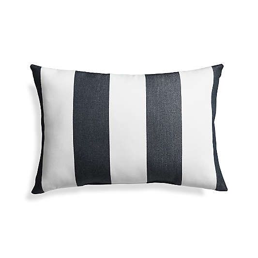Sunbrella Outdoor Pillows For The Patio | Crate &amp; Barrel within Outdoor Living Essentials Navy Dotted Stripes Lumbar Pillow Set