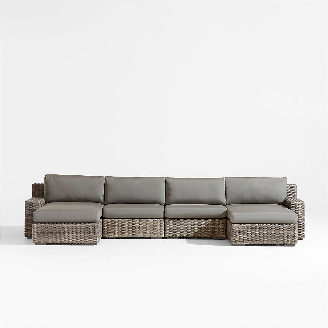 Sunbrella Outdoor Sectionals &amp; Patio Sectionals With Sunbrella | Crate ... intended for Creating comfortable outdoor retreats with Sabbia Sunbrella modern sofa design