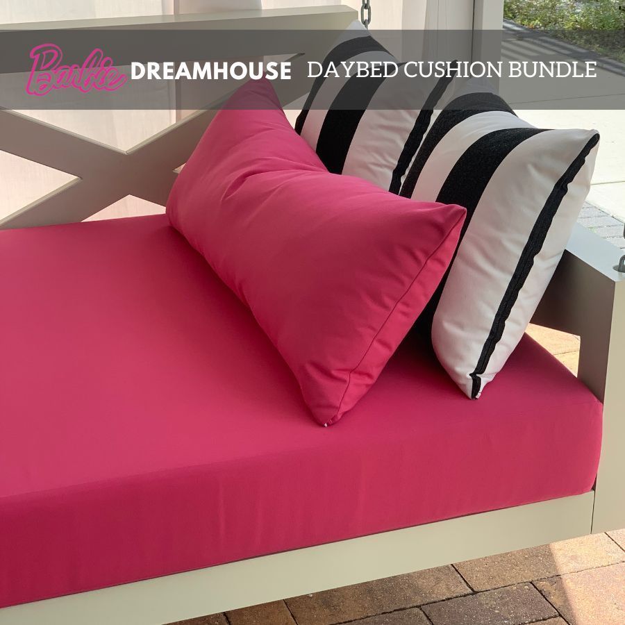 Sunbrella Swing Bed Cushion &amp; Pillow Sets (Premier Partner) regarding Sunbrella Canvas Hot Pink Outdoor Pillows, Set Of 2, 12X18