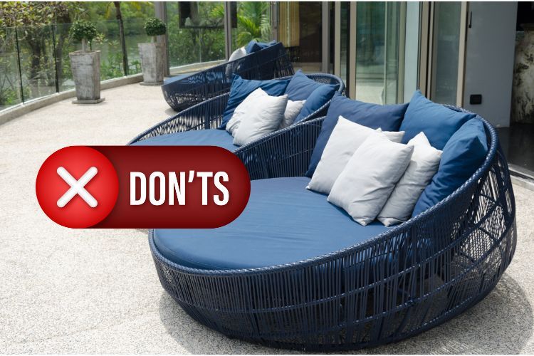 The Dos And Don'ts Of Patio Furniture Maintenance - Zing Patio throughout Sunbrella Spectrum Peacock Outdoor Corded Cushion Set, 22"X22"