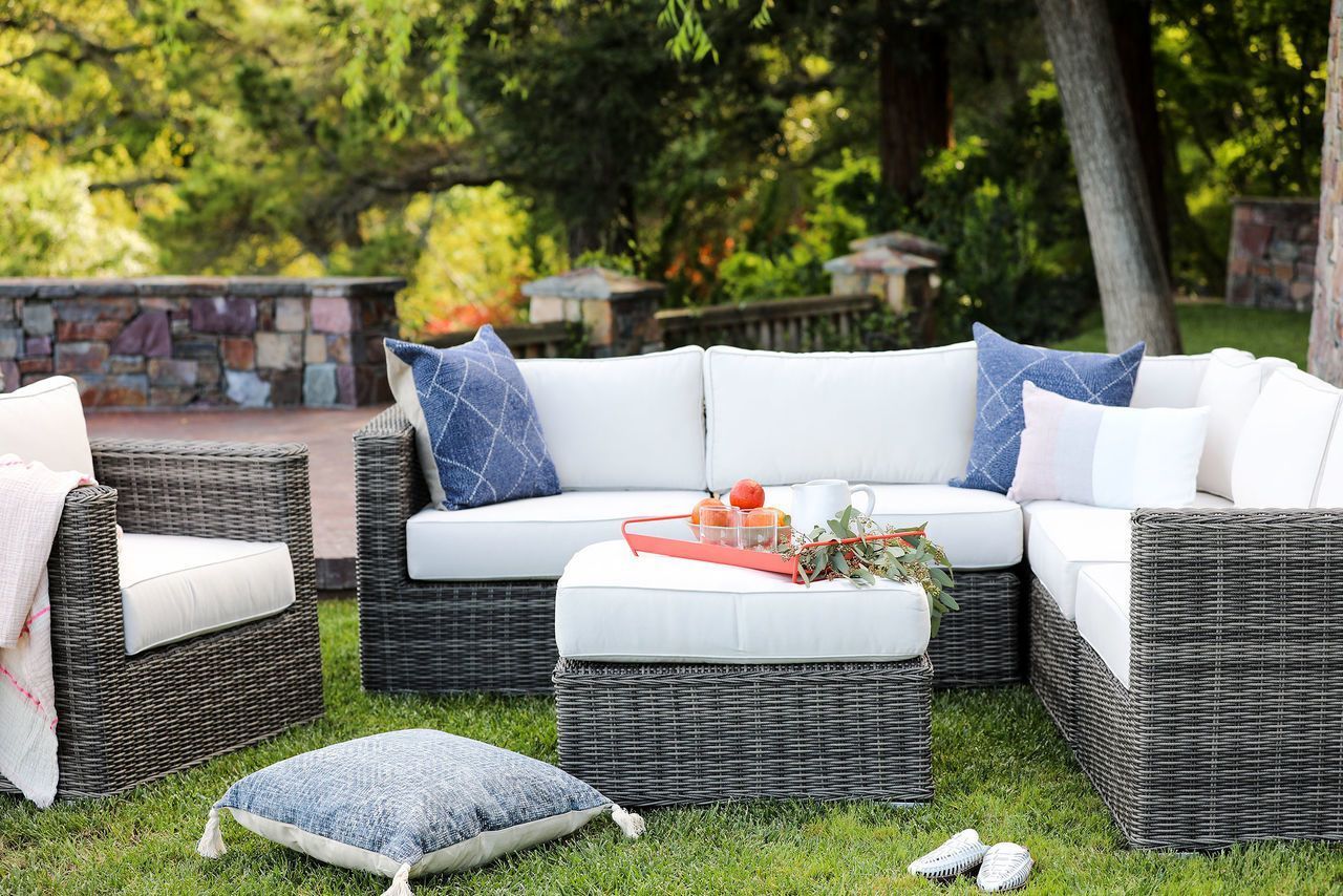 Designing outdoor living spaces with Manhattan Sunbrella Upholstered Outdoor Sofa