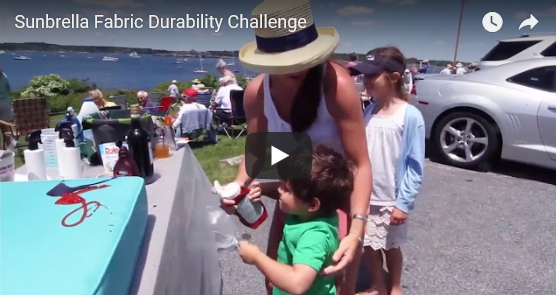 The Sunbrella Fabric Durability Challenge – New Haven Awning regarding Sunbrella Canvas Navy And Canvas Natural Outdoor Corded Cushion Set, 22X22