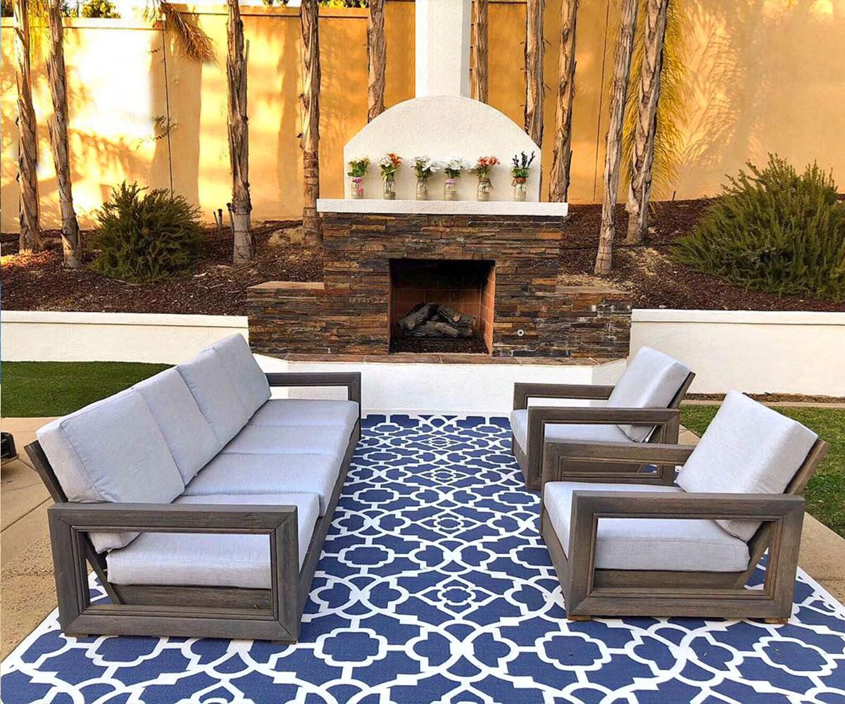 Ventura 3Pc Weathered Grey Teak Seating Group - Iksun Teak Patio ... for Sonoma Outdoor Sofa, 60", Weathered Grey, Fsc