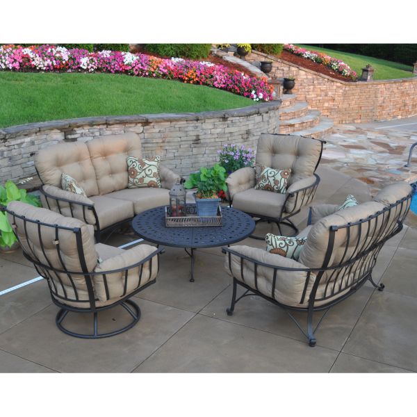 Vinings Deep Seating By Meadowcraft | Patio Furniture | Family Leisure pertaining to Sunbrella Canvas Spa Outdoor Corded Deep Seating Cushion Set, 23.5X23