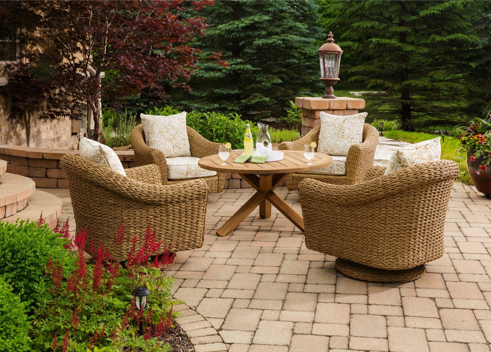 Wicker Furniture - Elevate Your Outdoor Living With Lloyd Flanders ... with Lloyd Flanders Nantucket Sofa, French Beige, Hansen Sky