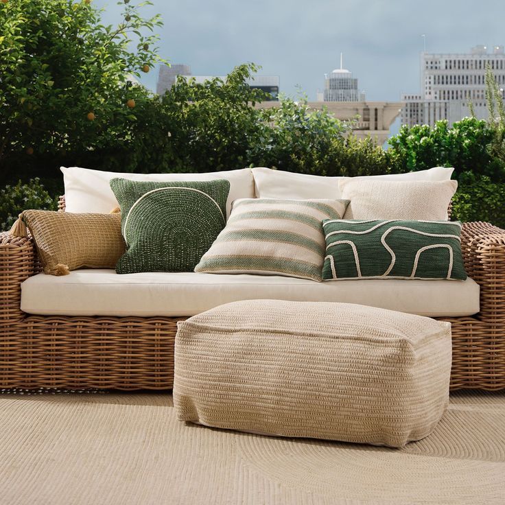 Woven Arches Indoor/Outdoor Pillow In 2024 | Outdoor Pouf, Indoor ... intended for Basketweave Tuscan Indoor/Outdoor Performance Pillow, 20"X20"