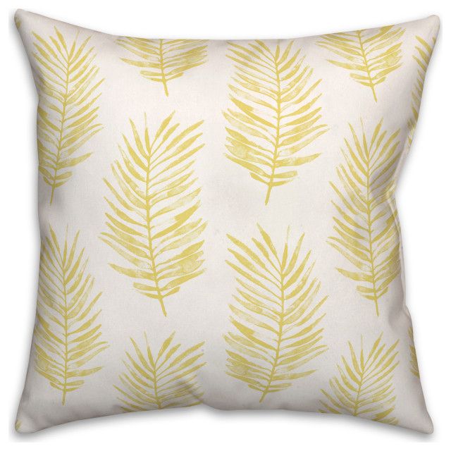 Yellow Fern Leaves 20X20 Indoor/Outdoor Pillow, 20X20 - Tropical ... in Understanding the Benefits of Pink Fern Leaves 20x20 Indoor Outdoor Pillow