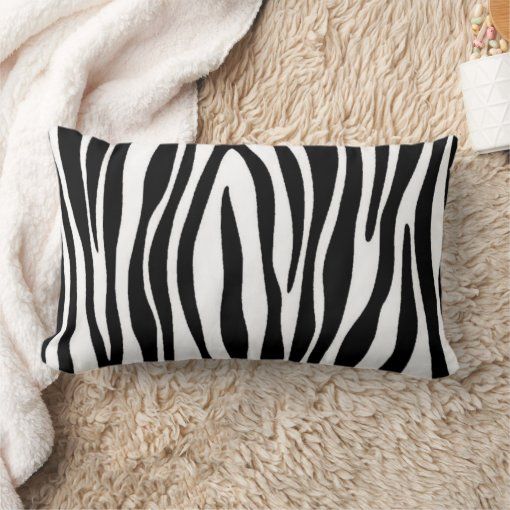 Zebra Print Lumbar Pillow | Zazzle within Zebra Gray Lumbar Indoor/Outdoor Performance Pillow, 12"X20"