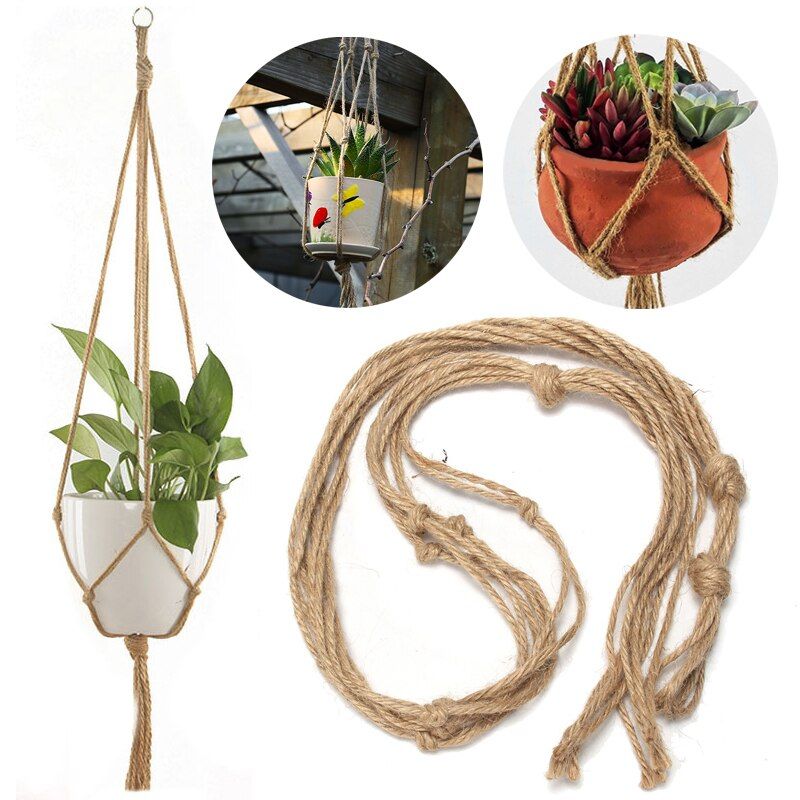 1Pcs Pot Hanging Rope Hemp Ropes Macrame Plant Flo... – Vicedeal regarding Hemp Rope For Garden Trellis