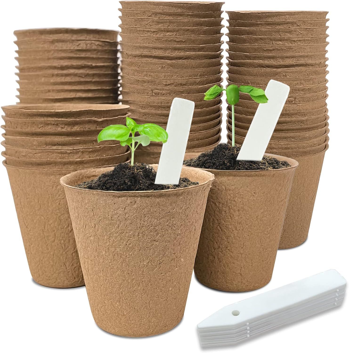 Amazon.com : 40Pcs 3.15 Inch Peat Pots, Biodegradable Eco-Friendly ... inside Growing plants sustainably with eco-friendly bamboo seedling pots