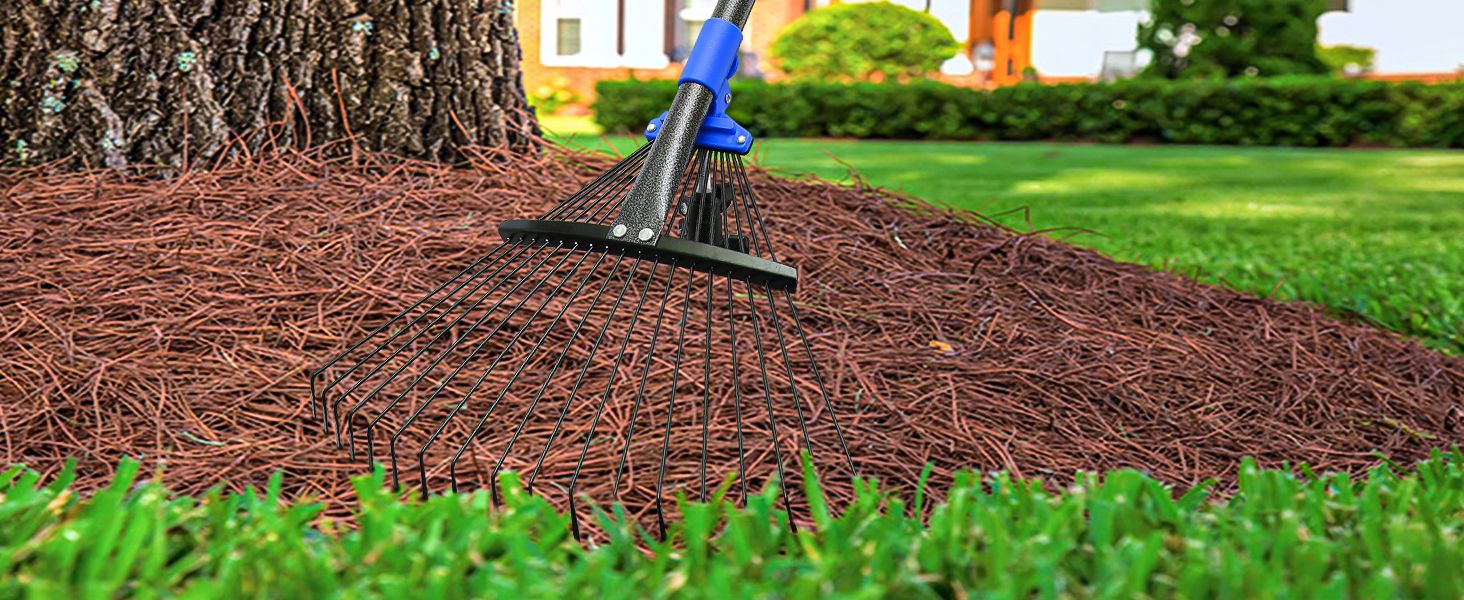 Amazon.com : Garden Rake With Expandable Head From 9.5 Inch To 17 Inch ... throughout Building a Greener Garden with Recycled Steel Rake Technology