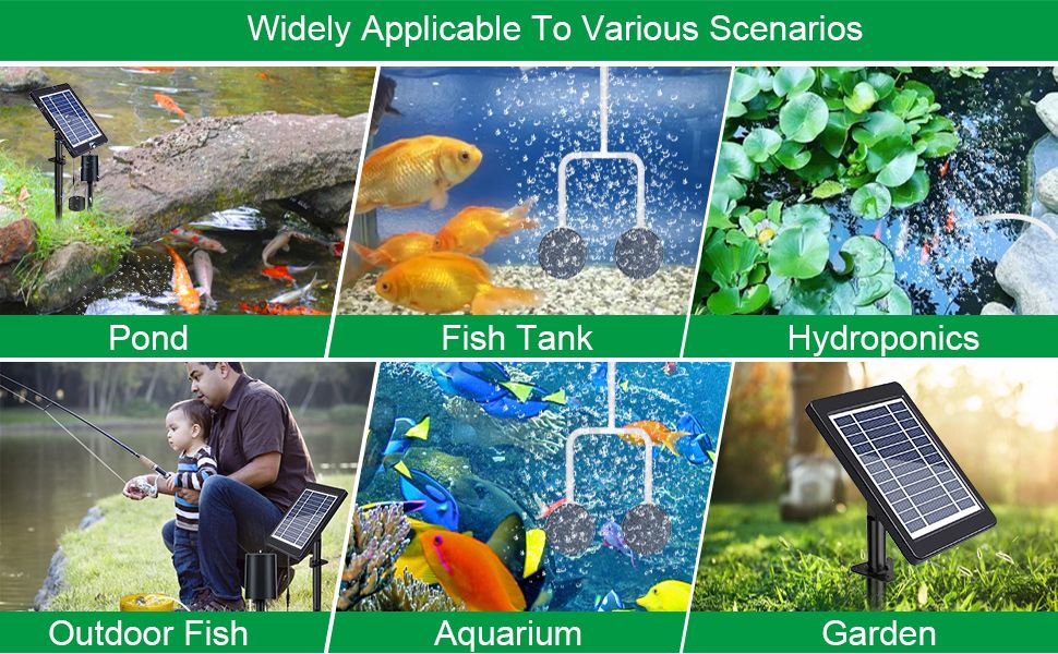 Amazon.com : Solar Pond Aerator With Air Pump, 3 Modes(18H/36H/72H ... within Solar Powered Garden Aerator