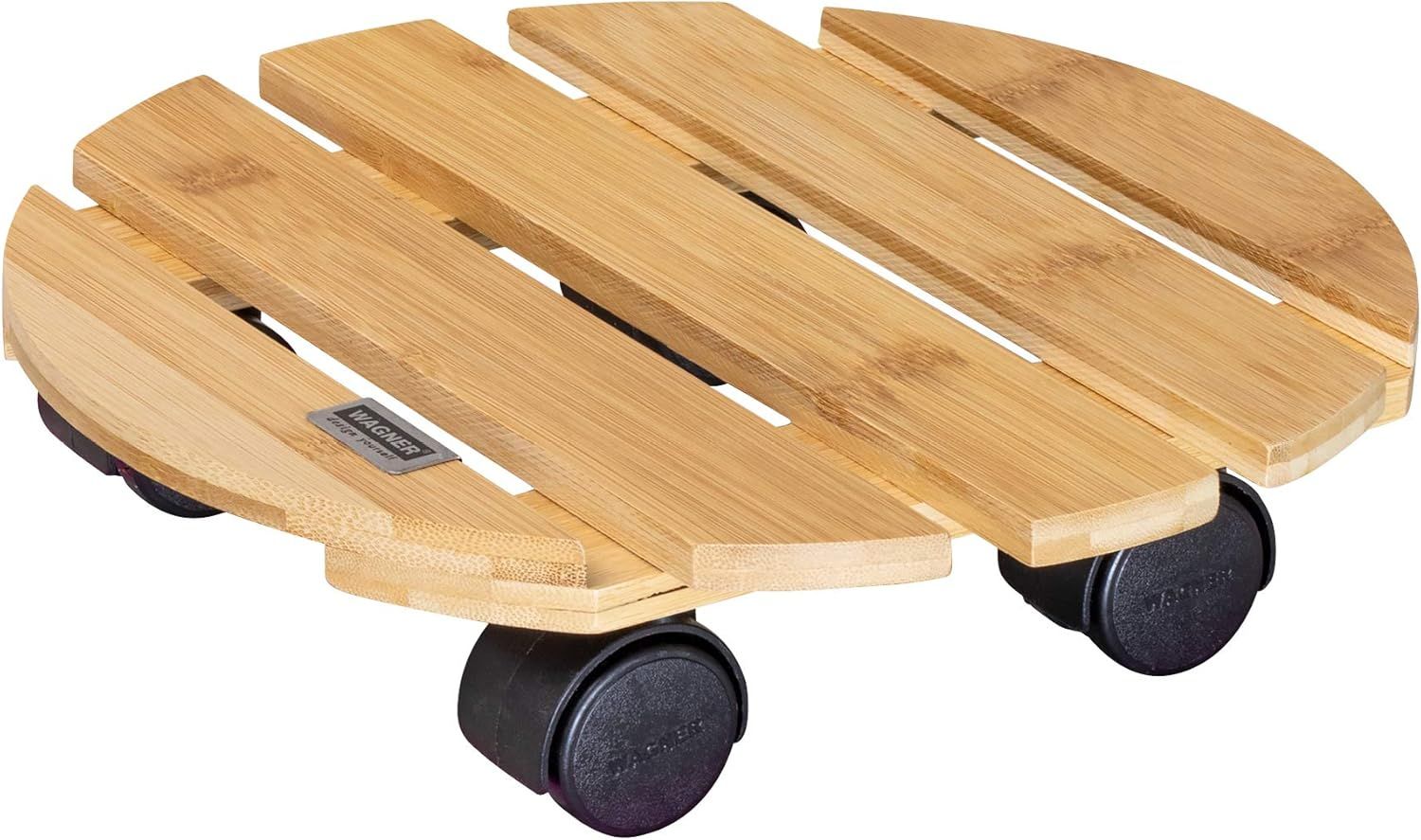 Amazon.com: Wagner Plant Caddy Bamboo - Ø 11.42 X 2.76 In - Flower ... pertaining to Bamboo Plant Caddy Sustainable