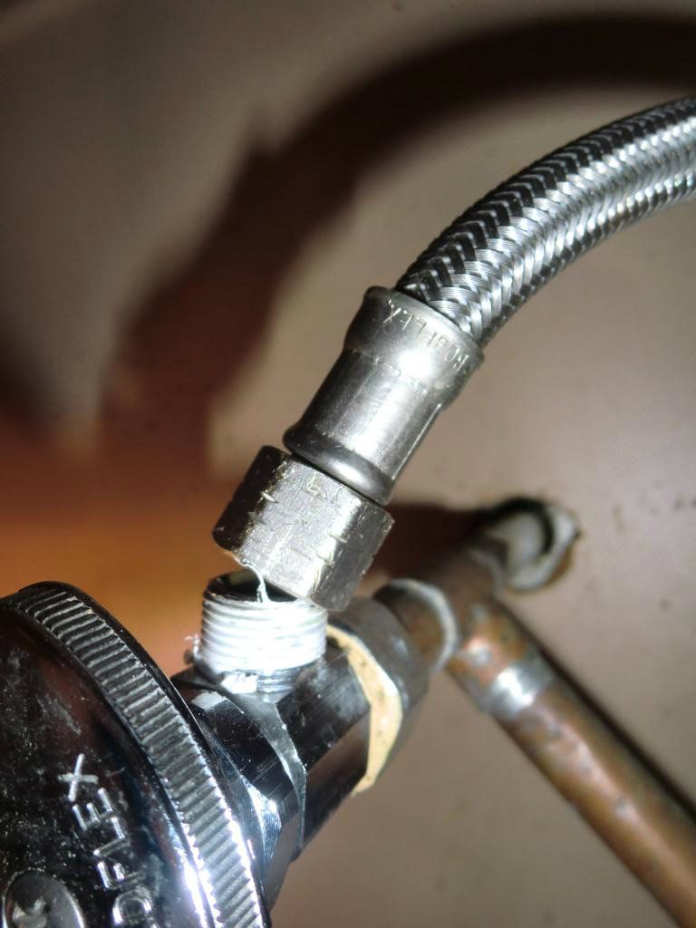 Bathroom - How Can I Repair A Flexible Hot Water Supply Hose That Is ... pertaining to Change Shower Hose Gasket To Stop Dripping