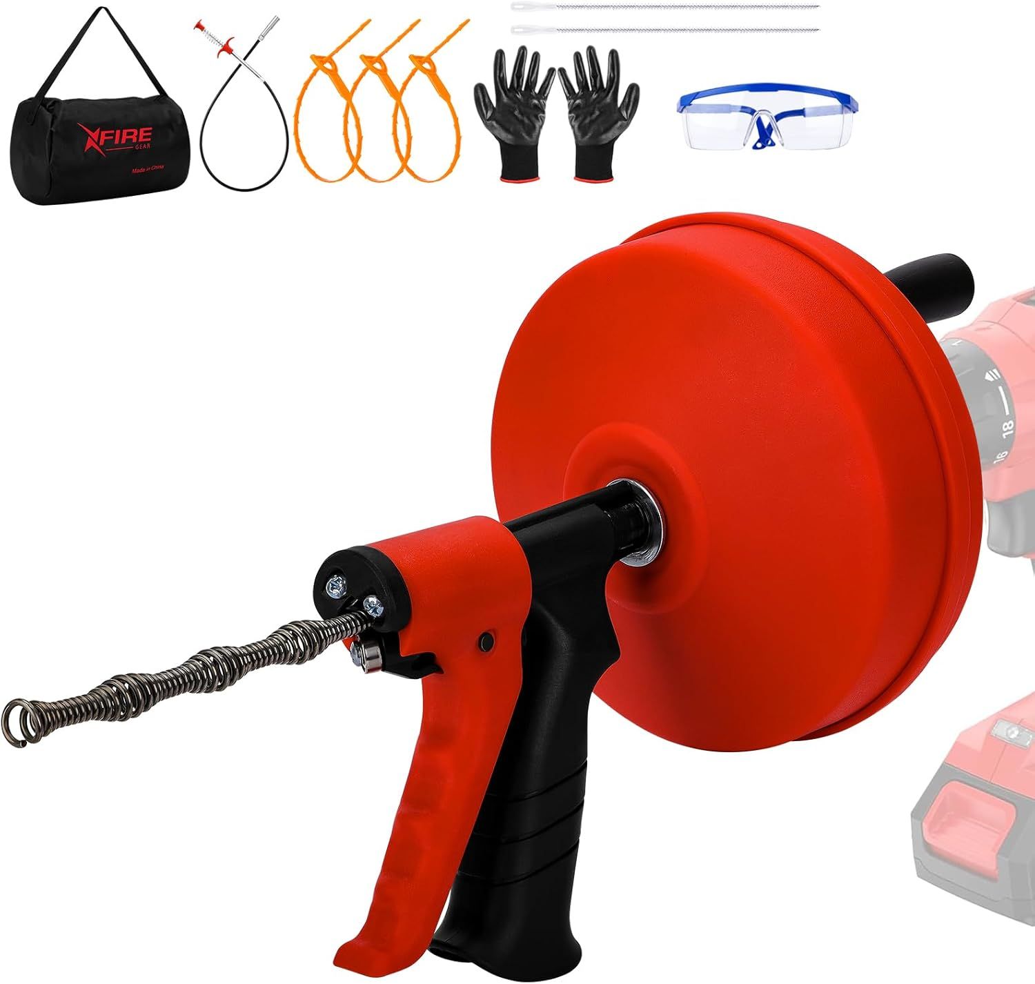 【2025 New】50 Ft Double Mode Drain Snake Tools, 10-In-1 Drain Auger For ... intended for Best Tools To Snake A Drain At Home
