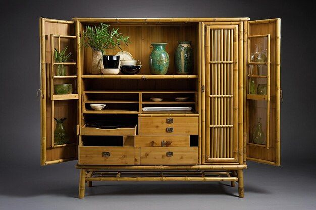 Ecofriendly Bamboo Cabinet | Premium Ai-Generated Image with Building Your Own Bamboo Garden Tool Cabinet