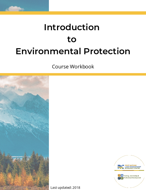 Environmental Protection Courses • First Nations Land Management ... inside Beginner Friendly Introduction to Environmental Protection Tools