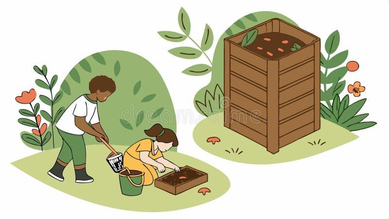 Open Compost Bin, Organic Waste Recycling System Vector Design ... pertaining to From Waste to Wonder: How Sustainable Compost Bin Design Transforms Organic Matter