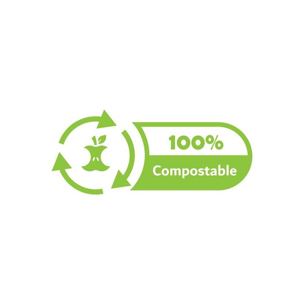 Premium Vector | Biodegradable And Compostable Product Icon Compostable ... pertaining to Compostable Garden Labels Green