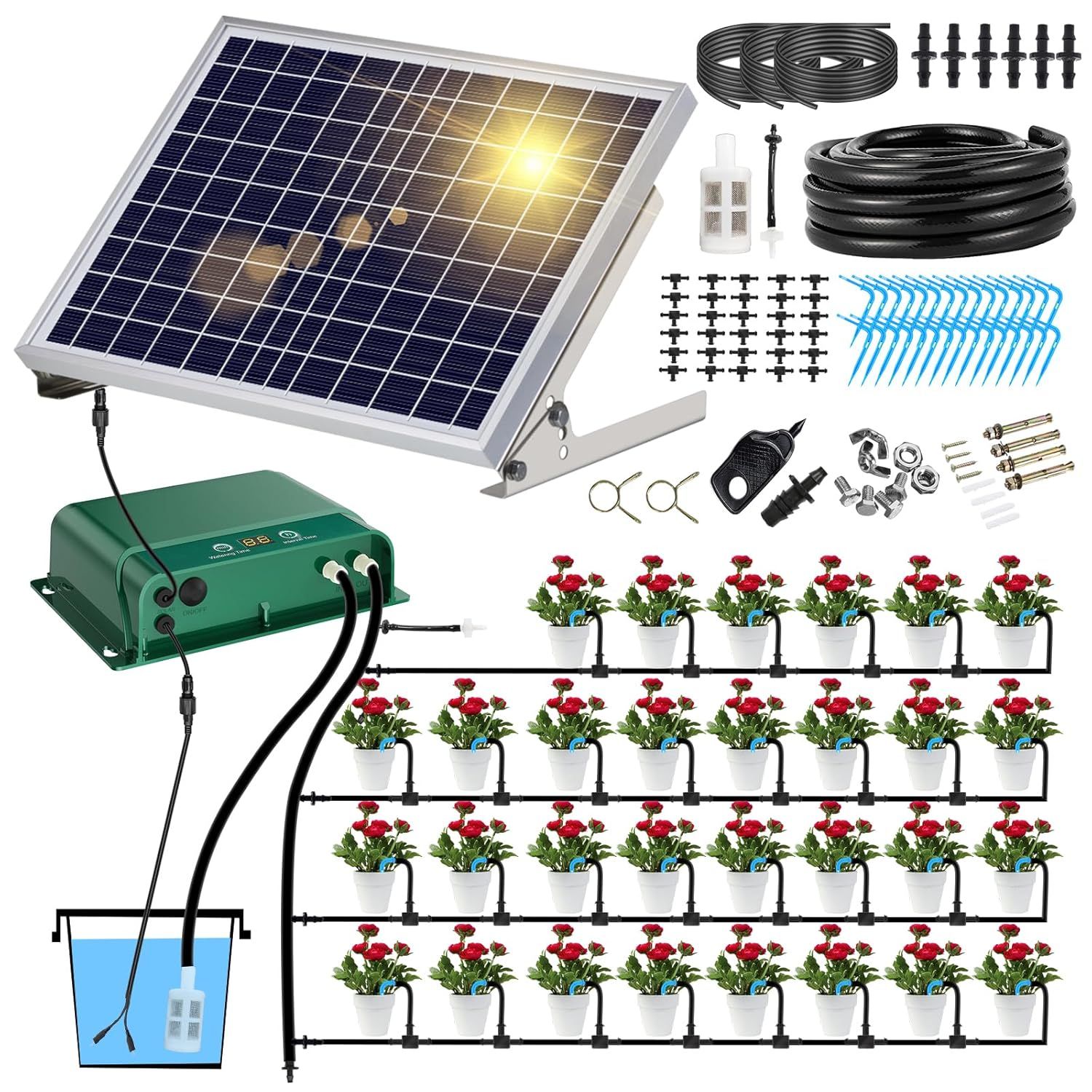 Solar garden irrigation pump systems for efficient water management