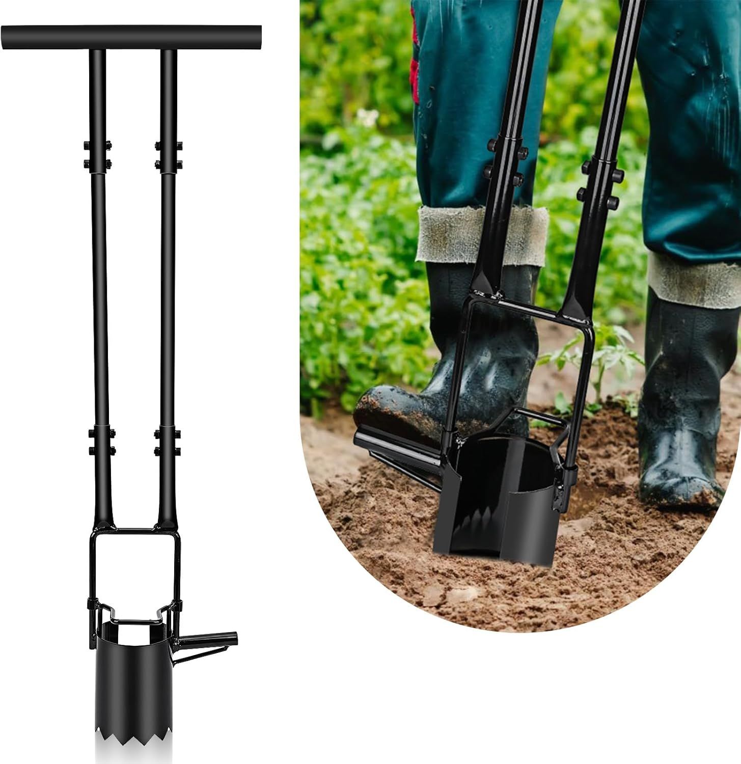 Amazon.com : Bulb Planter Tool Long Handle,5-In-1 Lawn And Garden Tool ... regarding The environmental impact of sustainable bulb planter tool in modern gardening