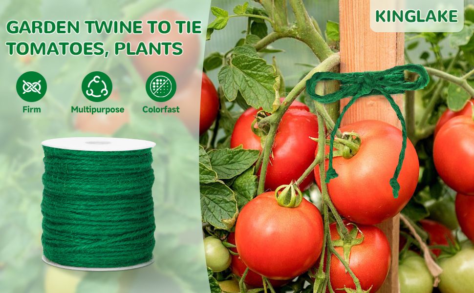Amazon.com: Kinglake Garden Twine 3Mm Thick Green Jute String 328 Feet ... in Compostable Garden Twine Roll