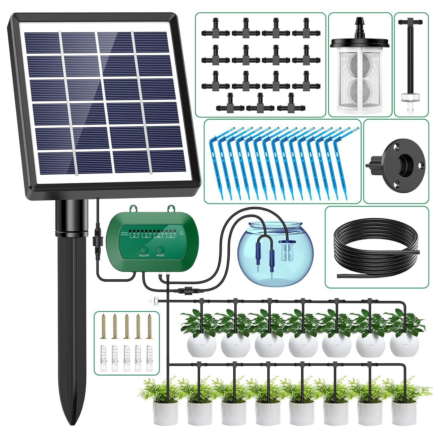 Anseto Garden Drip Irrigation System, Solar Drip Irrigation System Kit ... pertaining to Seasonal maintenance for solar garden irrigation systems longevity guide