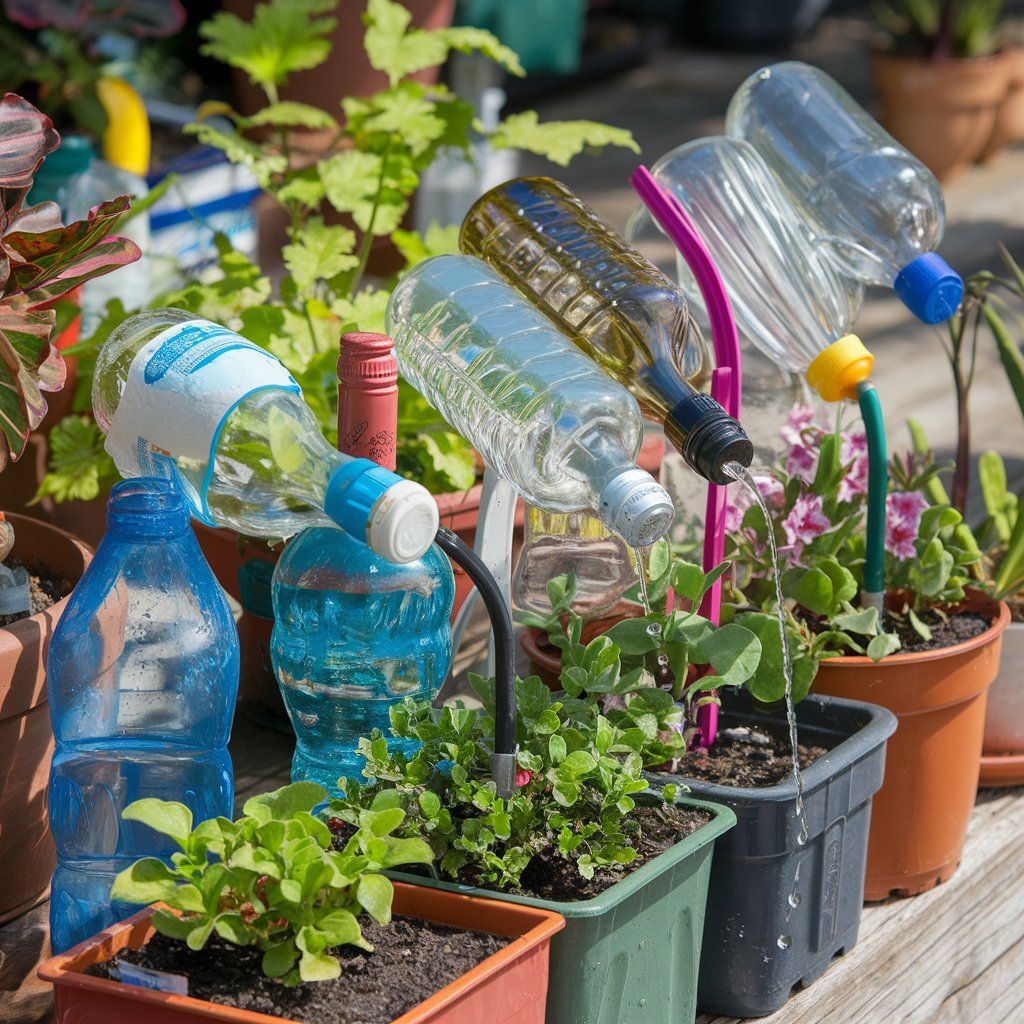 Simple DIY Eco Watering Systems Using Plastic Bottles and Spouts