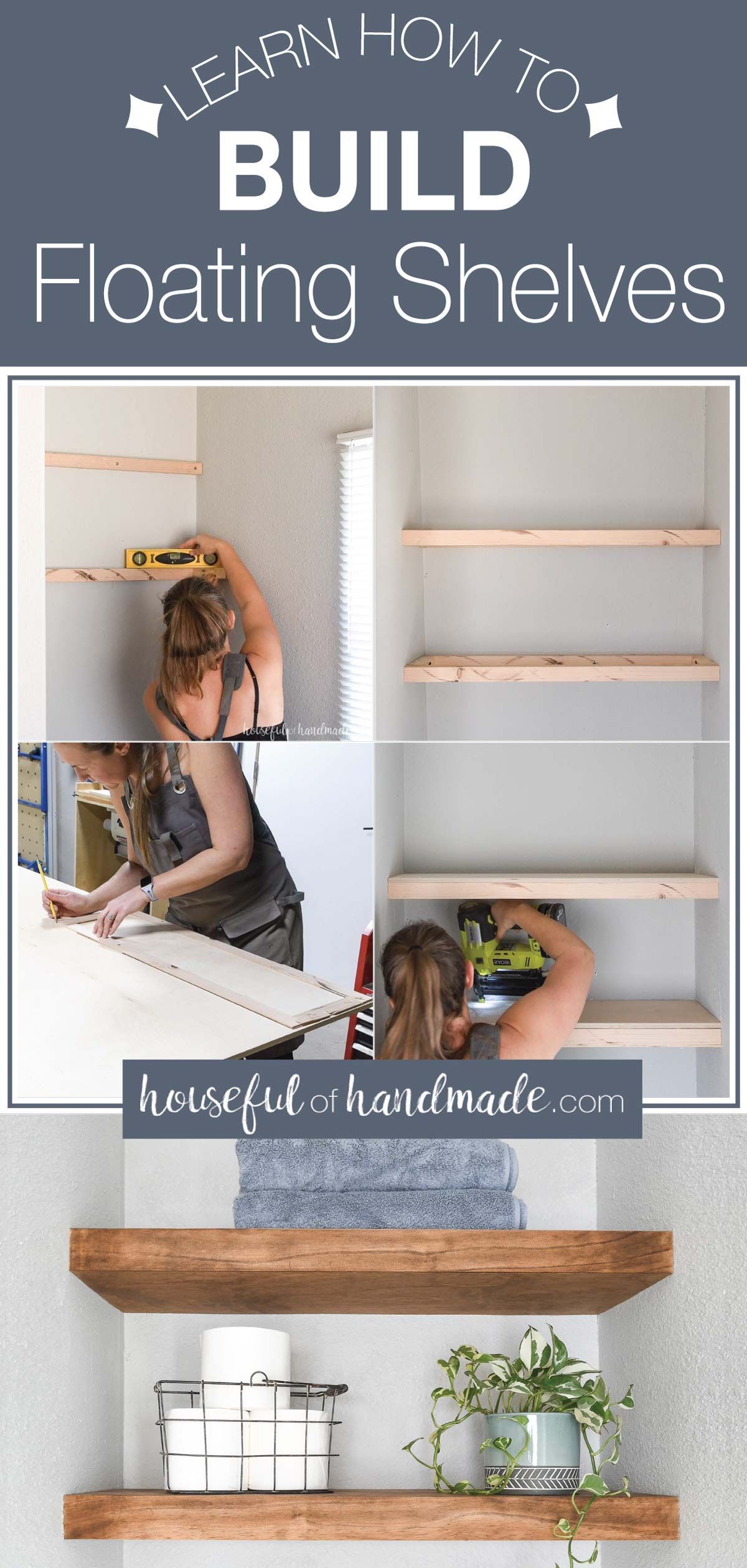 Easy Diy Floating Shelves In A Nook Or Alcove | Floating Shelves Diy ... regarding Making the Most of Limited Bathroom Space with DIY Floating Shelves