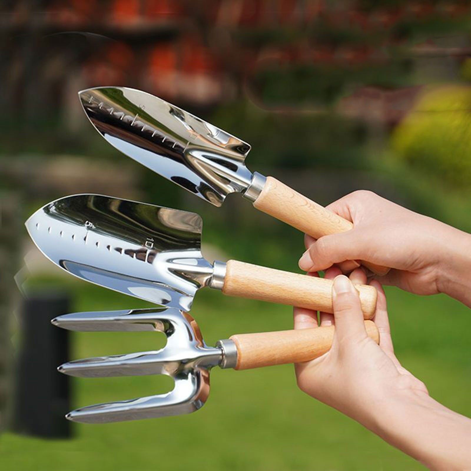 Gardening Tools Set | Wooden Handle Garden Hand Tools – 3-Piece Kit ... for the art of selecting quality wooden handled garden implements