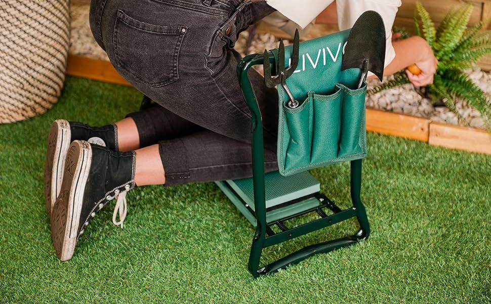 Livivo Folding Portable Garden Kneeler For Gardening Multi Use Can Be ... within Reducing back strain in the garden: How proper kneeler design protects your spine