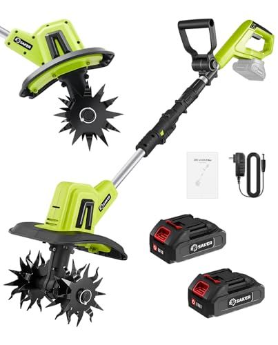 Saker 22V Cordless Electric Garden Tiller Cultivator Review: A Long ... intended for Understanding the power and performance of cordless eco garden tillers