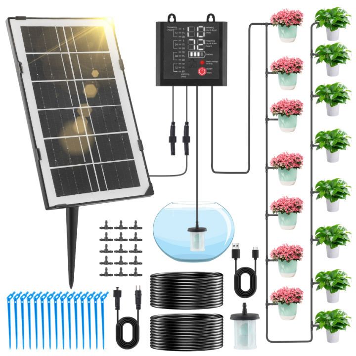 Solar Irrigation System,Solar Drip Irrigation Kit With 15 Drippers ... within Why Most Solar Garden Watering Systems Fail (And What Actually Works)