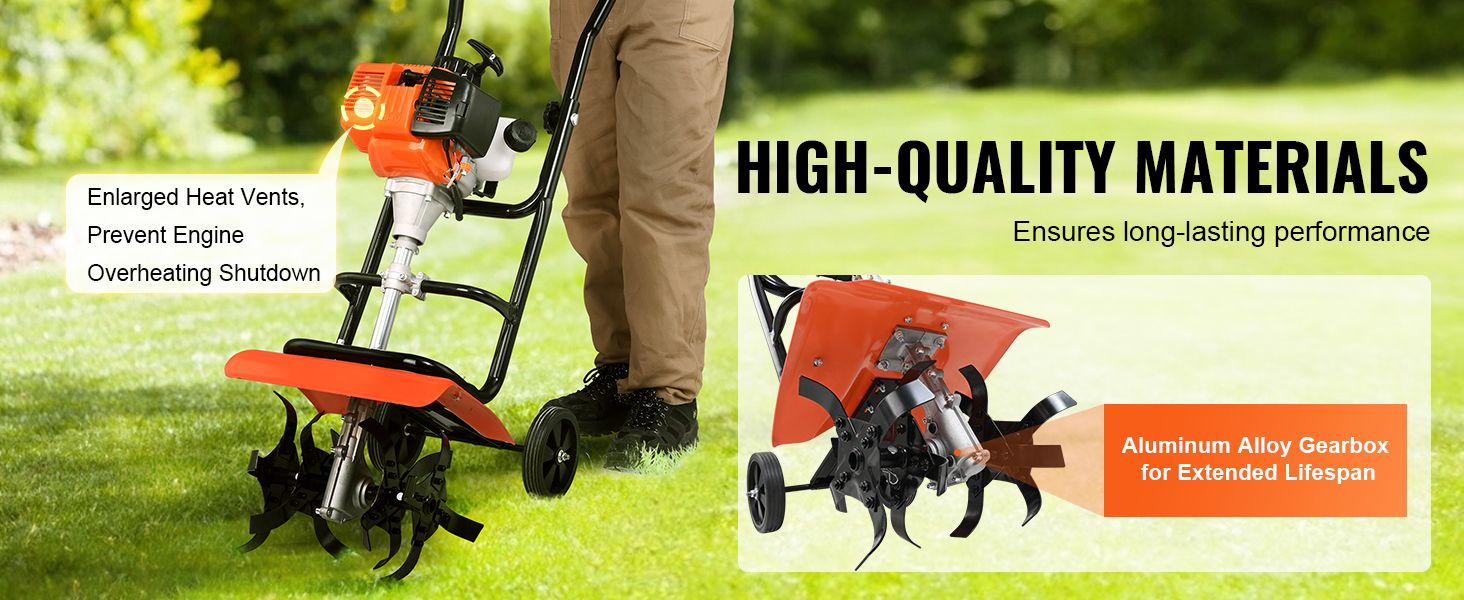 Vevor Tiller Cultivator, 31Cc 4-Stroke Garden Cultivator, Tiller With 4 ... within Choosing the right solar powered garden cultivator for your specific gardening needs