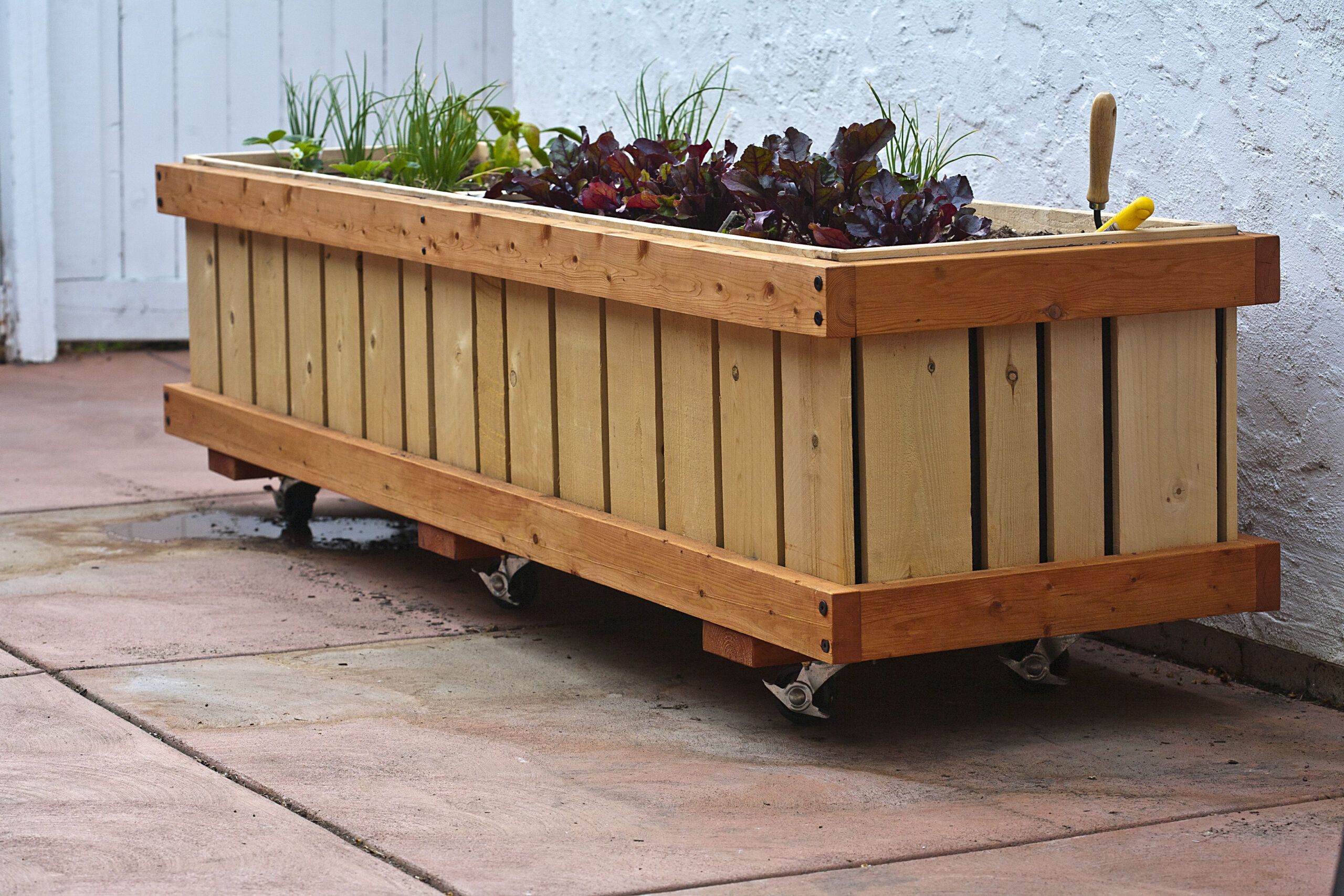 Wood Planter Cart On Wheels pertaining to Sustainable Garden Cart Wheels