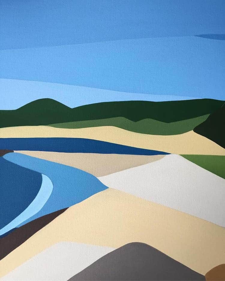 Abstract Landscape Paintings Capture The Beauty Of Beaches in Lush Landscape Design