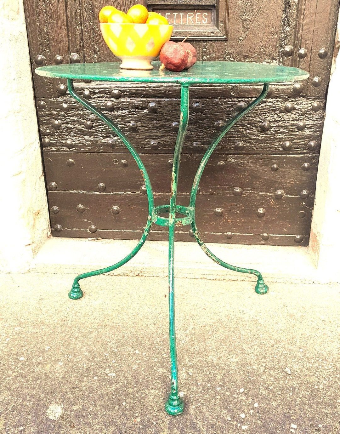Antique French 1900'S Bistro Table Or Garden, Terrace, Side Table From ... for Albi Garden Table